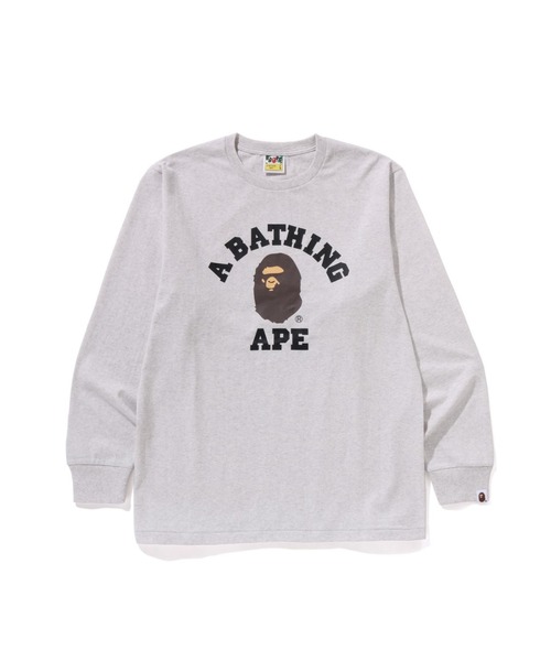 A BATHING APE（アベイシングエイプ）の「COLLEGE LS TEE（Tシャツ/カットソー・メンズ・ネイビー/ベージュ/イエロー/ホワイト/ブラック/オリーブ/グレー/ブルー・LARGE/X-LARGE/XX-LARGE/MEDIUM/SMALL/XXX-LARGE）」の4枚目の写真