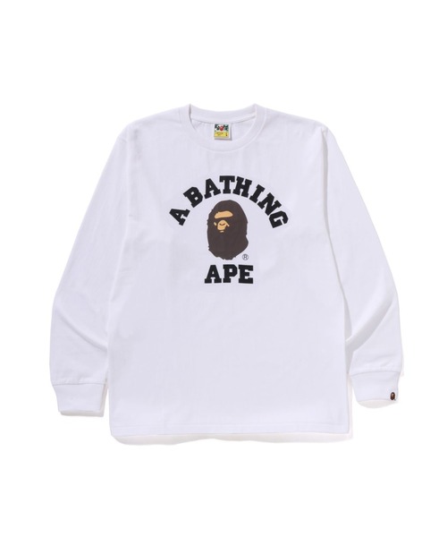 A BATHING APE（アベイシングエイプ）の「COLLEGE LS TEE（Tシャツ/カットソー・メンズ・ネイビー/ベージュ/イエロー/ホワイト/ブラック/オリーブ/グレー/ブルー・LARGE/X-LARGE/XX-LARGE/MEDIUM/SMALL/XXX-LARGE）」の2枚目の写真