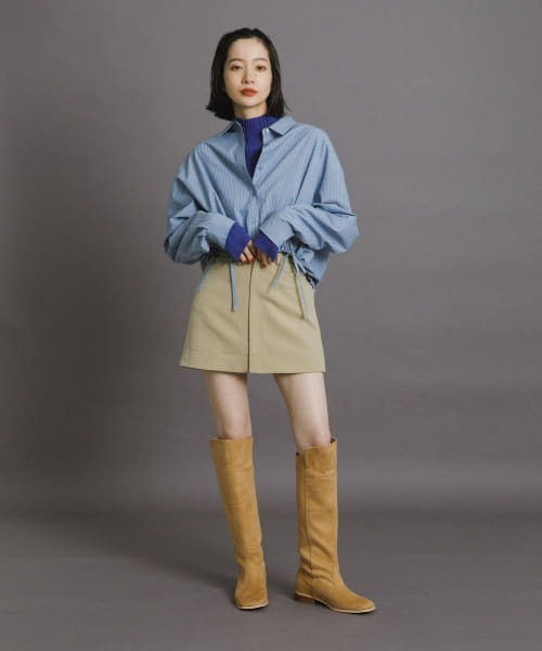 KBF（ケイビーエフ）の「ヘムドロストシャツ（シャツ/ブラウス・レディース・オフホワイト/ブルー系その他/ダークブラウン/レッド系その他・ONE）」の3枚目の写真