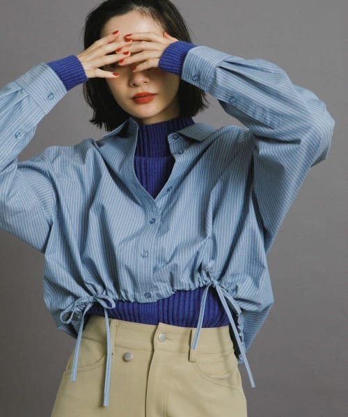 KBF（ケイビーエフ）の「ヘムドロストシャツ（シャツ/ブラウス・レディース・オフホワイト/ブルー系その他/ダークブラウン/レッド系その他・ONE）」の10枚目の写真