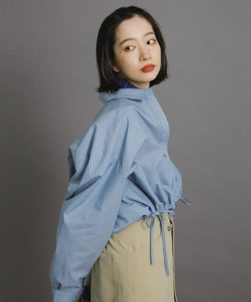 KBF（ケイビーエフ）の「ヘムドロストシャツ（シャツ/ブラウス・レディース・オフホワイト/ブルー系その他/ダークブラウン/レッド系その他・ONE）」の11枚目の写真