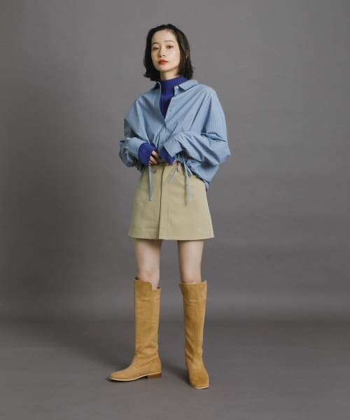 KBF（ケイビーエフ）の「ヘムドロストシャツ（シャツ/ブラウス・レディース・オフホワイト/ブルー系その他/ダークブラウン/レッド系その他・ONE）」の15枚目の写真