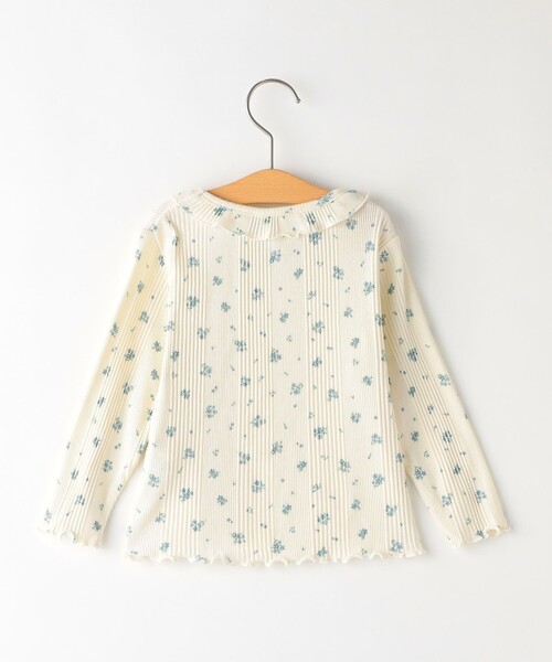 SHIPS（シップス）の「SHIPS KIDS:80～90cm / フラワー テキスタイル 長袖 TEE（Tシャツ/カットソー・キッズ・オフホワイト/ピンク・90/80）」の3枚目の写真