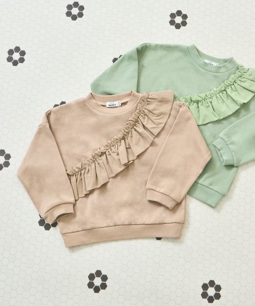 pairmanon（ペアマノン）の「裏毛 選べるデザイン アソート ガールズトレーナー（スウェット・キッズ・ホワイト系その他2/ブラック/ピンク系その他/ブラウン系その他/ベージュ系その他/パープル系その他/ホワイト系その他/ピンク系その他2/ブルー系その他/グリーン系その他/ベージュ/ライトグリーン・130/150/100/110/90/140/120）」の5枚目の写真