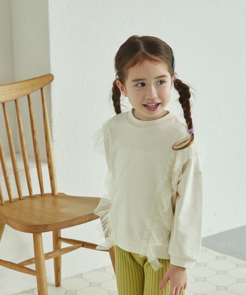 pairmanon（ペアマノン）の「裏毛 選べるデザイン アソート ガールズトレーナー（スウェット・キッズ・ホワイト系その他2/ブラック/ピンク系その他/ブラウン系その他/ベージュ系その他/パープル系その他/ホワイト系その他/ピンク系その他2/ブルー系その他/グリーン系その他/ベージュ/ライトグリーン・130/150/100/110/90/140/120）」の2枚目の写真