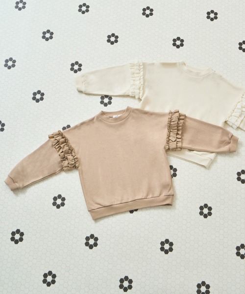 pairmanon（ペアマノン）の「裏毛 選べるデザイン アソート ガールズトレーナー（スウェット・キッズ・ホワイト系その他2/ブラック/ピンク系その他/ブラウン系その他/ベージュ系その他/パープル系その他/ホワイト系その他/ピンク系その他2/ブルー系その他/グリーン系その他/ベージュ/ライトグリーン・130/150/100/110/90/140/120）」の6枚目の写真