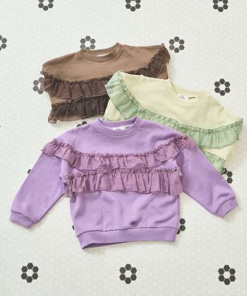 pairmanon（ペアマノン）の「裏毛 選べるデザイン アソート ガールズトレーナー（スウェット・キッズ・ホワイト系その他2/ブラック/ピンク系その他/ブラウン系その他/ベージュ系その他/パープル系その他/ホワイト系その他/ピンク系その他2/ブルー系その他/グリーン系その他/ベージュ/ライトグリーン・130/150/100/110/90/140/120）」の10枚目の写真
