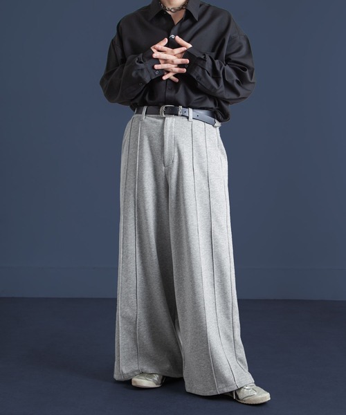 NILWAY（ニルウェイ）の「袴シルエット ピンタック スラックス スウェット（スウェットパンツ・メンズ・ライトグレー/ブラック/カーキ/グレー・SMALL/MEDIUM/LARGE）」の17枚目の写真