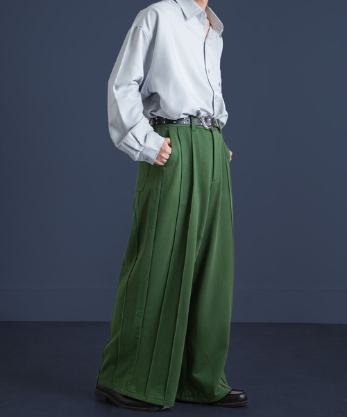 NILWAY（ニルウェイ）の「袴シルエット ピンタック スラックス スウェット（スウェットパンツ・メンズ・ライトグレー/ブラック/カーキ/グレー・SMALL/MEDIUM/LARGE）」の19枚目の写真