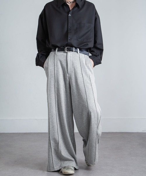 NILWAY（ニルウェイ）の「袴シルエット ピンタック スラックス スウェット（スウェットパンツ・メンズ・ライトグレー/ブラック/カーキ/グレー・SMALL/MEDIUM/LARGE）」の16枚目の写真