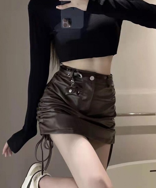 激レア❣ ROPE 羊革 肌触り良い羊❣黒 ブラック レザー タイトミニスカート 激レア❣ ROPE 羊革 肌触り良い羊❣黒 ブラック レザー タイトミニ