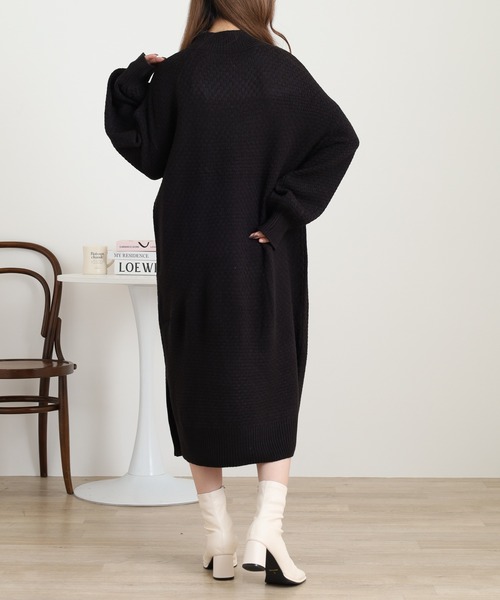 セール】myke ケーブル編みニット ハイネックワンピース（ワンピース