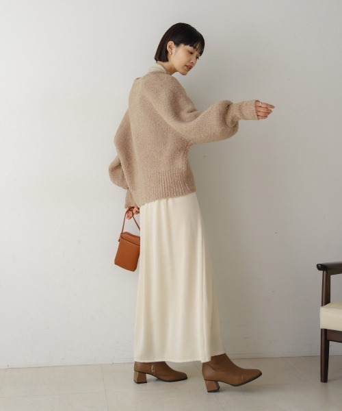 Bou Jeloud（ブージュルード）の「ラメ混ショート丈ラグランニットカーディガン（カーディガン/ボレロ・レディース・ベージュ/モカ/グリーン/チャコールグレー・FREE）」の21枚目の写真