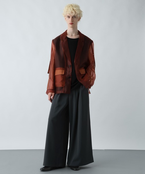 HARE（ハレ）の「【SET UP対応】DABOルーズワイドパンツ(HARE)（スラックス・メンズ・シルバー/ブラック/レッド/ブルー/グレー・LARGE/MEDIUM/SMALL）」の20枚目の写真