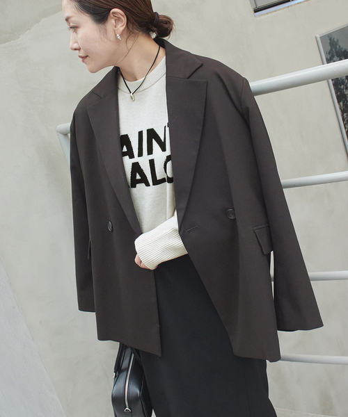 JOURNAL STANDARD（ジャーナルスタンダード）の「インターシャロゴニット（ニット/セーター・レディース・ブルー系その他/ブラック/アイボリー/チャコールグレー・FREE）」の11枚目の写真