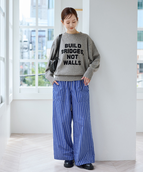 JOURNAL STANDARD（ジャーナルスタンダード）の「インターシャロゴニット（ニット/セーター・レディース・ブルー系その他/ブラック/アイボリー/チャコールグレー・FREE）」の21枚目の写真