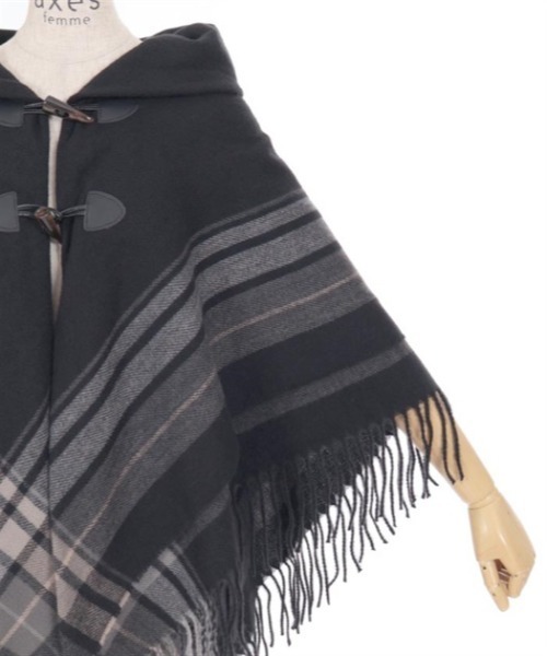 axes femme(アクシーズファム)の「サイドラインチェックポンチョ(レインコート/ポンチョ・レディース・ブラック/キナリ/モカ・FREE)」の18枚目の写真