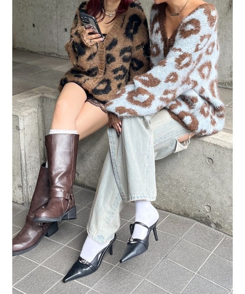 EVRIS(エヴリス)の「シャギーアニマルカーディガン(ニット/セーター・レディース・ブラウン/グレー/ブルー・FREE)」の5枚目の写真