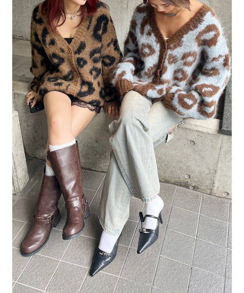 EVRIS(エヴリス)の「シャギーアニマルカーディガン(ニット/セーター・レディース・ブラウン/グレー/ブルー・FREE)」の6枚目の写真