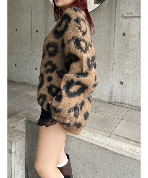 EVRIS(エヴリス)の「シャギーアニマルカーディガン(ニット/セーター・レディース・ブラウン/グレー/ブルー・FREE)」の8枚目の写真