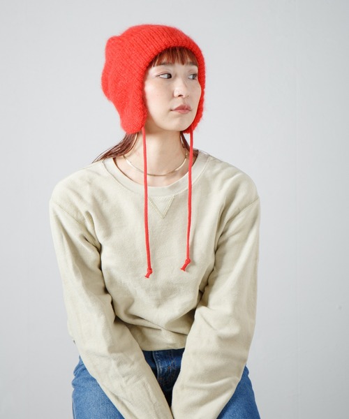 RACAL（ラカル）の「Dog-Year Mohair Wool Knit Watch / イヤーカフ付きモヘアウールニットワッチ（ニットキャップ/ビーニー・レディース・ブラック/オフホワイト/レッド/ライトパープル・FREE）」の14枚目の写真