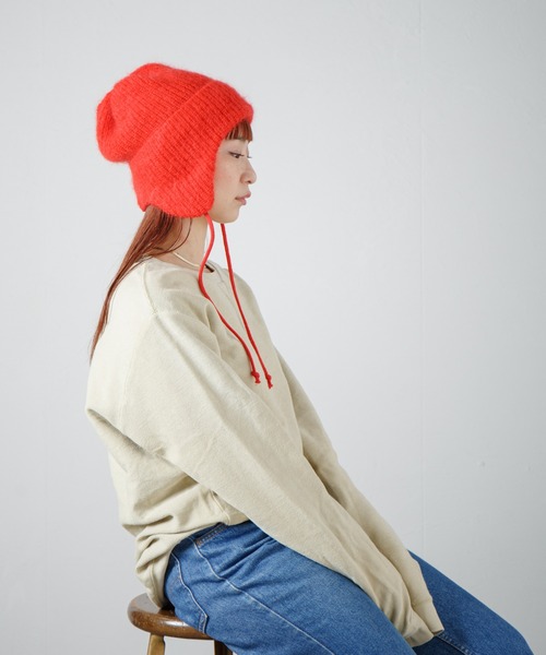 RACAL（ラカル）の「Dog-Year Mohair Wool Knit Watch / イヤーカフ付きモヘアウールニットワッチ（ニットキャップ/ビーニー・レディース・ブラック/オフホワイト/レッド/ライトパープル・FREE）」の16枚目の写真