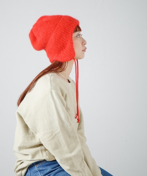 RACAL（ラカル）の「Dog-Year Mohair Wool Knit Watch / イヤーカフ付きモヘアウールニットワッチ（ニットキャップ/ビーニー・レディース・ブラック/オフホワイト/レッド/ライトパープル・FREE）」の17枚目の写真