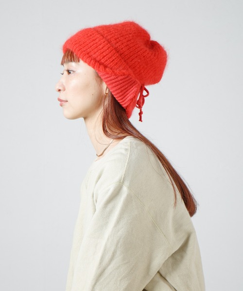 RACAL（ラカル）の「Dog-Year Mohair Wool Knit Watch / イヤーカフ付きモヘアウールニットワッチ（ニットキャップ/ビーニー・レディース・ブラック/オフホワイト/レッド/ライトパープル・FREE）」の18枚目の写真
