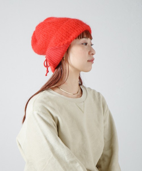 RACAL（ラカル）の「Dog-Year Mohair Wool Knit Watch / イヤーカフ付きモヘアウールニットワッチ（ニットキャップ/ビーニー・レディース・ブラック/オフホワイト/レッド/ライトパープル・FREE）」の8枚目の写真