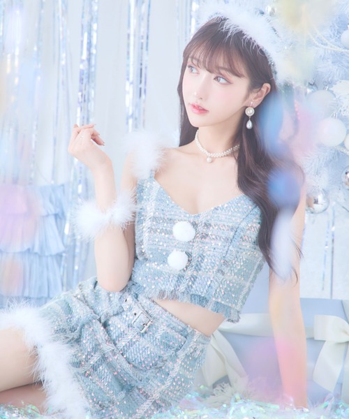 セットアップツイードサンタコスプレ【サンタコス 5点セット