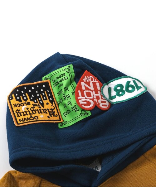 BREEZE（ブリーズ）の「【BREEZE NEW JACK】フードワッペンパーカー（パーカー・キッズ・マスタード/ブラック・160/150/140/130/120/110/100/90）」の11枚目の写真
