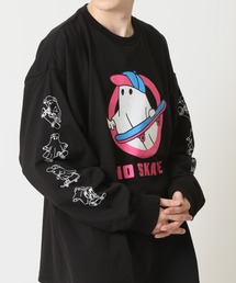 おばけ Tシャツ ゴーストスケーター クルーネックプリントTシャツ
