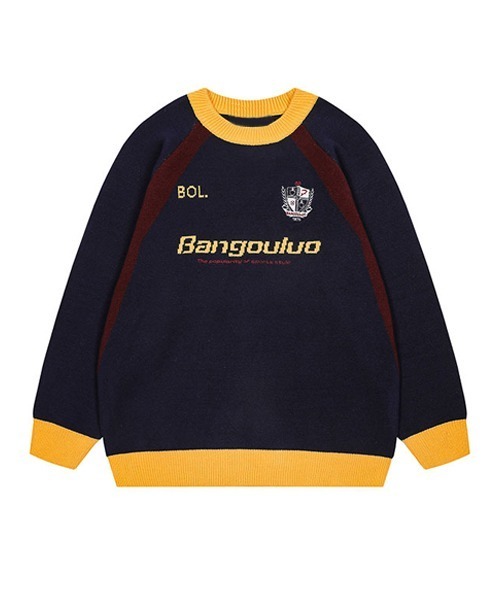 オーバーサイズジャガード編み配色ゲームシャツニットプルオーバー（ニット/セーター）｜Ressaca（レサーカ）