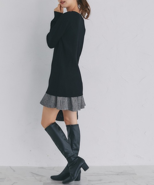 tocco closet(トッコ クローゼット)の「クリアビジュー釦ロングリブニットカーディガン(カーディガン/ボレロ・レディース・ピンク/アイボリー/ブラック・M)」の9枚目の写真
