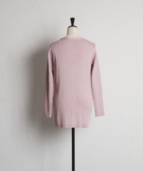 tocco closet(トッコ クローゼット)の「クリアビジュー釦ロングリブニットカーディガン(カーディガン/ボレロ・レディース・ピンク/アイボリー/ブラック・M)」の22枚目の写真
