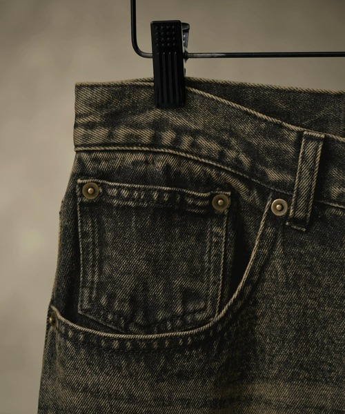 SWAGVIBE(スワッグバイブ)の「【SWAGVIBE】Pinched Dye 3D Baggy Fit Denim Pants(デニムパンツ・メンズ・ブラック/ライトインディゴブルー・S/M/L)」の10枚目の写真