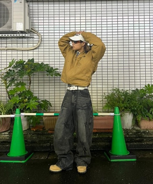 SWAGVIBE(スワッグバイブ)の「【SWAGVIBE】Pinched Dye 3D Baggy Fit Denim Pants(デニムパンツ・メンズ・ブラック/ライトインディゴブルー・S/M/L)」の19枚目の写真
