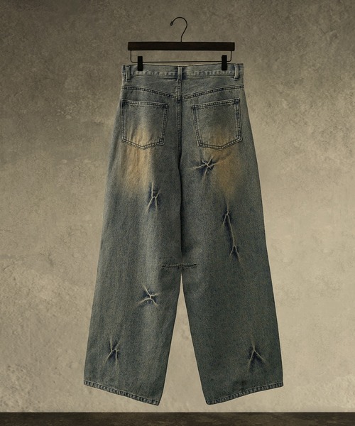 SWAGVIBE】Pinched Dye 3D Baggy Fit Denim Pants（デニムパンツ