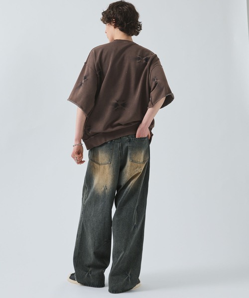 デニム・ジーパン Notify Multicolor Printed Pants Paint Dot Denim Pants | rehacer
