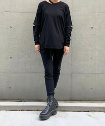 【 KariAng / カリアング 】 エルボースリットカットソー
