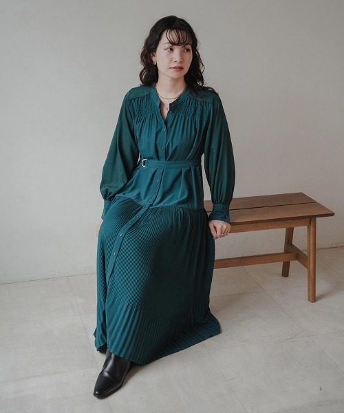 Bou Jeloud(ブージュルード)の「プリーツアソートワンピース(ワンピース・レディース・グリーン/ブラック/オフホワイト・38)」の20枚目の写真