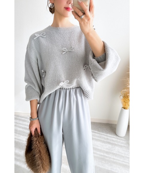 イシコロまとめ売り 2点ニット アイボリー グレー &. NOSTALGIA（アンドドットノスタルジア）の「【ZOZO限定】モヘア