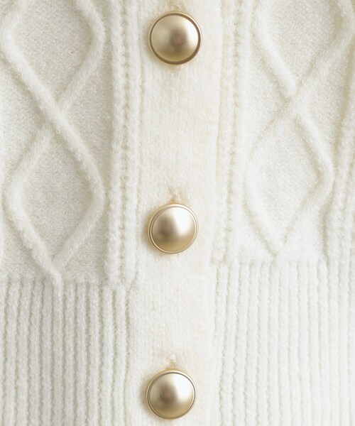 grove（グローブ）の「スリットネッククロップドカーディガン（カーディガン/ボレロ・レディース・ネイビー/イエロー/グレー/オフホワイト・03/02/01/04/05）」の8枚目の写真