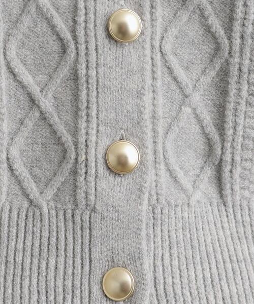 grove（グローブ）の「スリットネッククロップドカーディガン（カーディガン/ボレロ・レディース・ネイビー/イエロー/グレー/オフホワイト・03/02/01/04/05）」の12枚目の写真