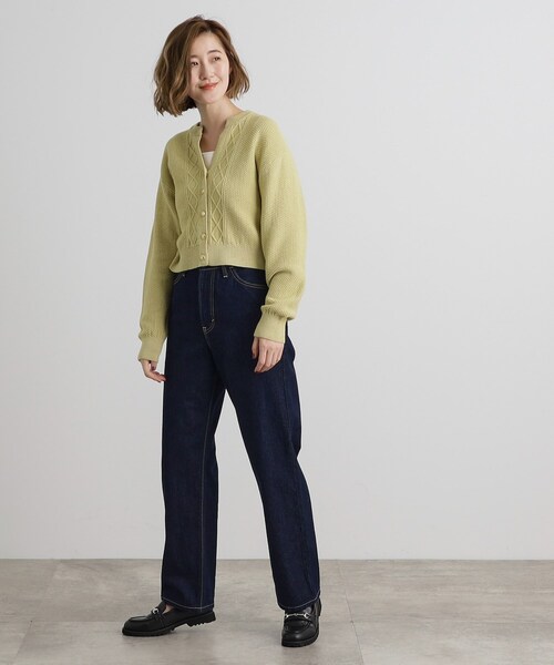 grove（グローブ）の「スリットネッククロップドカーディガン（カーディガン/ボレロ・レディース・ネイビー/イエロー/グレー/オフホワイト・03/02/01/04/05）」の15枚目の写真