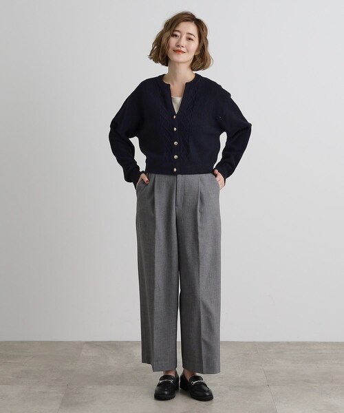 grove（グローブ）の「スリットネッククロップドカーディガン（カーディガン/ボレロ・レディース・ネイビー/イエロー/グレー/オフホワイト・03/02/01/04/05）」の19枚目の写真