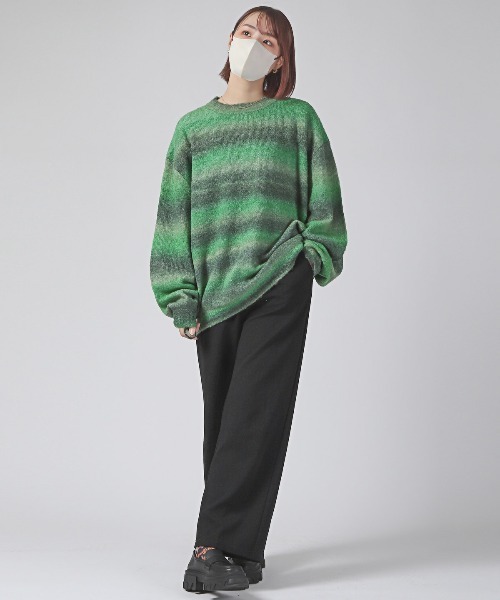 LUXSTYLE(ラグスタイル)の「グラデーションクルーネックニット(ニット/セーター・メンズ・ブラウン/グリーン/グレー・M/L)」の21枚目の写真