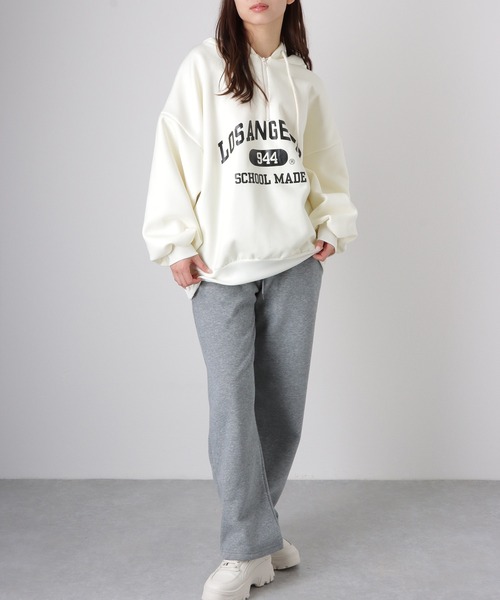 Lace Ladies(レースレディース)の「ロゴプリント カレッジ フロントジップ パーカー トップス(パーカー・レディース・イエロー/アイボリー・M/XL)」の17枚目の写真