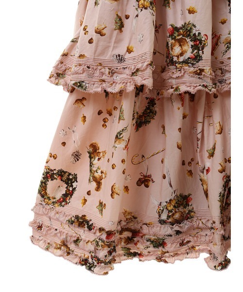 セール】ウィンターフォレストトリートプリントワンピース（ワンピース