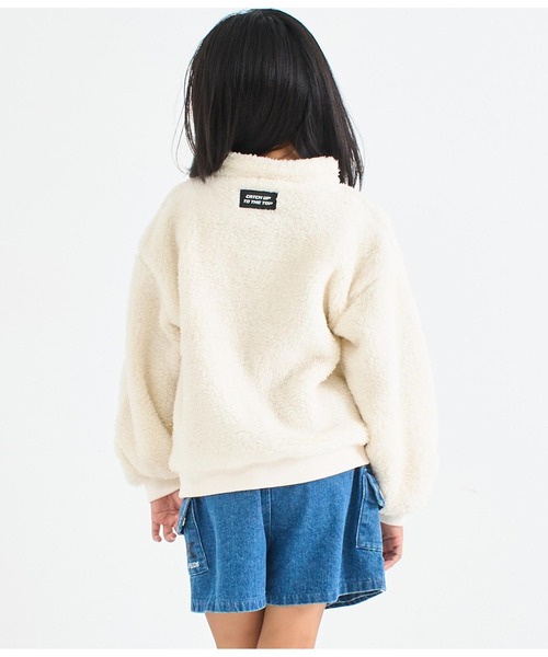 ANAP kids（アナップキッズ）の「リングハーフジップ ボア 長袖 トレーナー（スウェット・キッズ・ホワイト/ブラック・110cm/130cm/120cm）」の9枚目の写真